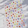 Spring Strawberry Vine 5D Nail Art Stickers Garden Fresh Red Strawberry Green Leaves Flower Cherry Branch Bow Nail Decals DIY