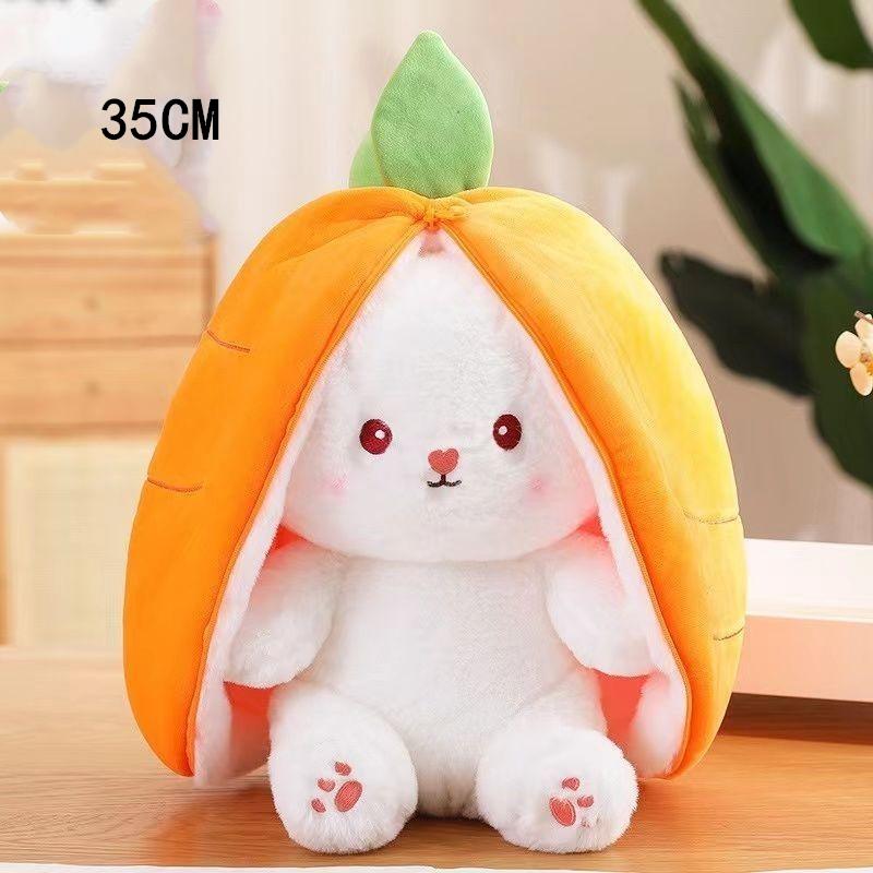 Cute And Charming Fruit Bunny Plush Toy Adorable Carrot Strawberry Turn Into Rabbit Plush Toy Children Birth Date Xmas Present Peluches Pequenos