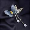 New Elegant Baroque Pearl Natural Shell Zircon Butterfly Brooches for Women Coat Clothing Accessories Pins Creative Corsage