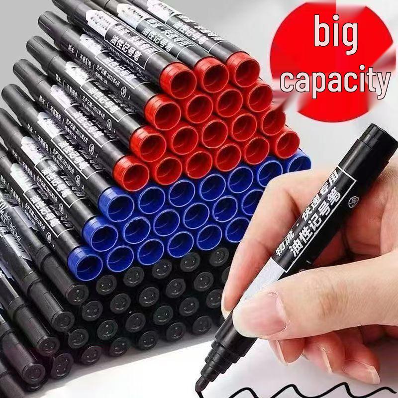 Black Waterproof Oil-Based Permanent Marker - Large Tip for Express Logistics Blue/6 Pack