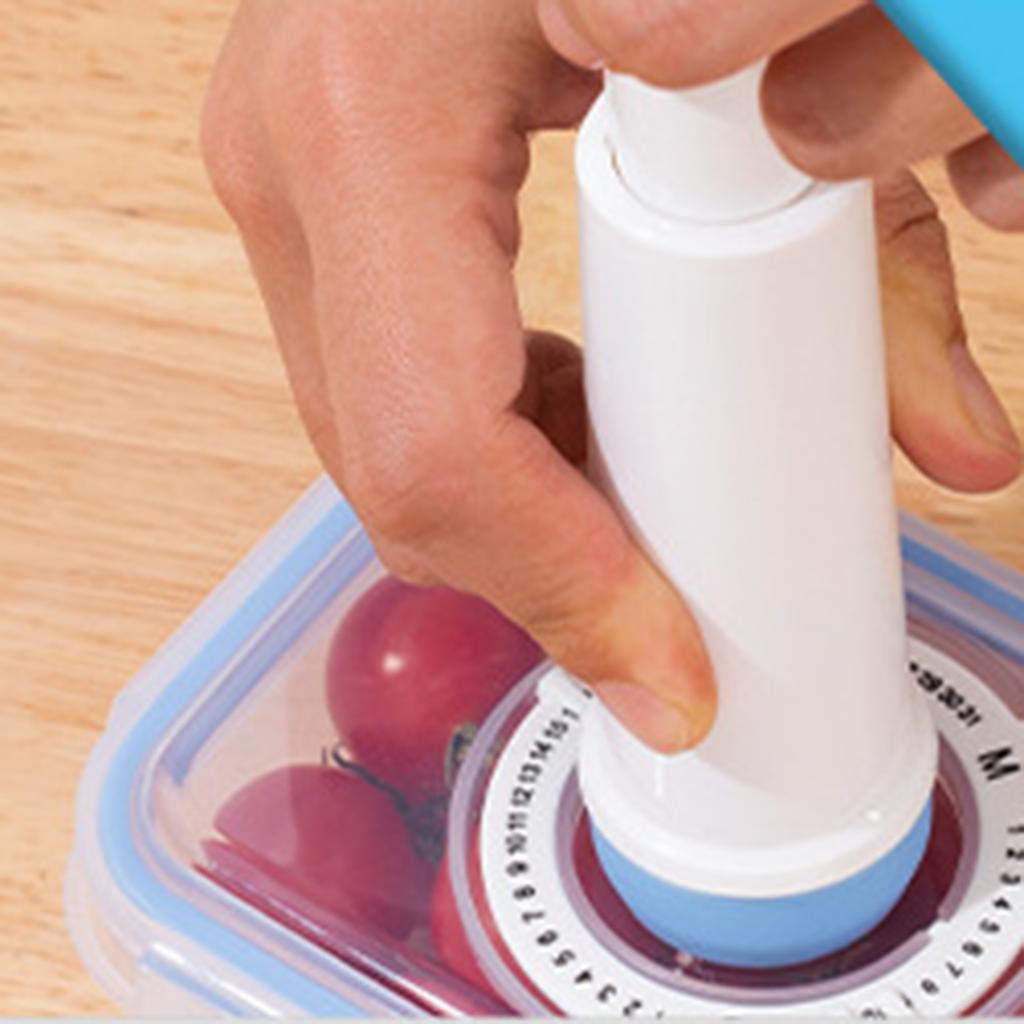 Vacuum Food Storage Box and Pump Fresh,With Date Dial Record Fridge Organizer Microwave Safe Fresh-Keeping Sealing Box