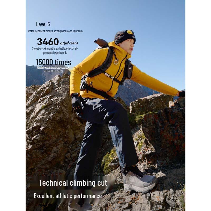 PELLIOT Men's Hooded Windproof Softshell Jacket