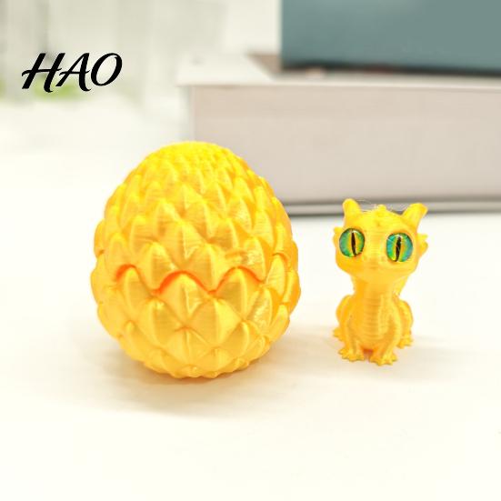 Desktop Ornament 3D Printed Dragon Egg Vibrant Color Small Size Miniature Statue Stress Relief Fidget Toy Adorable Cartoon Dragon-themed Desk