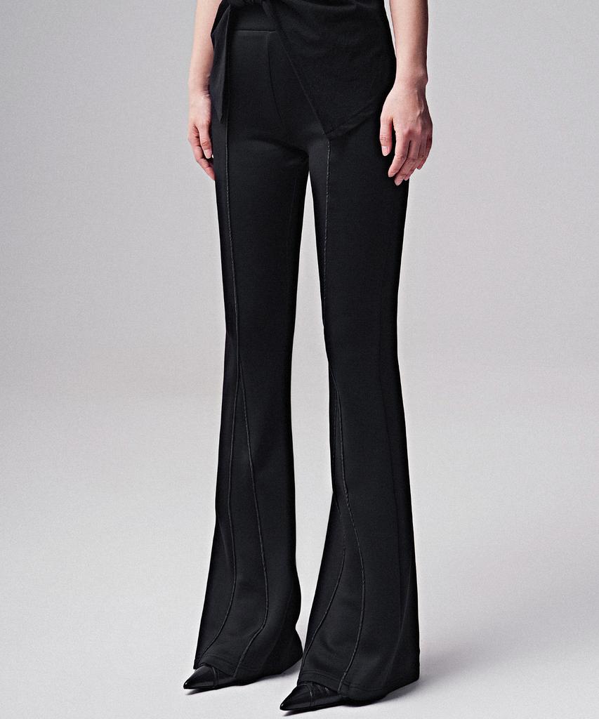 ZENDUST Agathe Piping Bootscut Pants Black