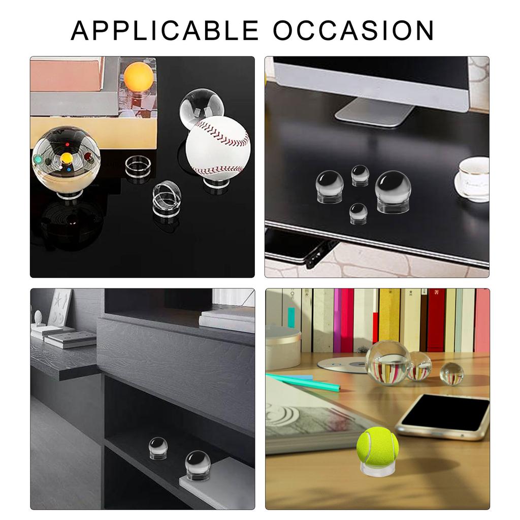 10Pcs Baseball Stands Plastic Round Display Stand Clear Rings Plastic Display Holders Sphere Stand for Baseball Tennis