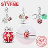 Original Copper Lucky Four-Leaf Clover Horseshoe Red Ladybug Snail Charms Beads Pendant Fit Bracelet Gift Diy Women Jewelry