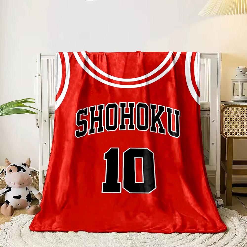 

Red basketball jersey with SHOHEKU text and number 10 in bold typography. for all seasons blanket lunch break throw gift 80cm x 120cm