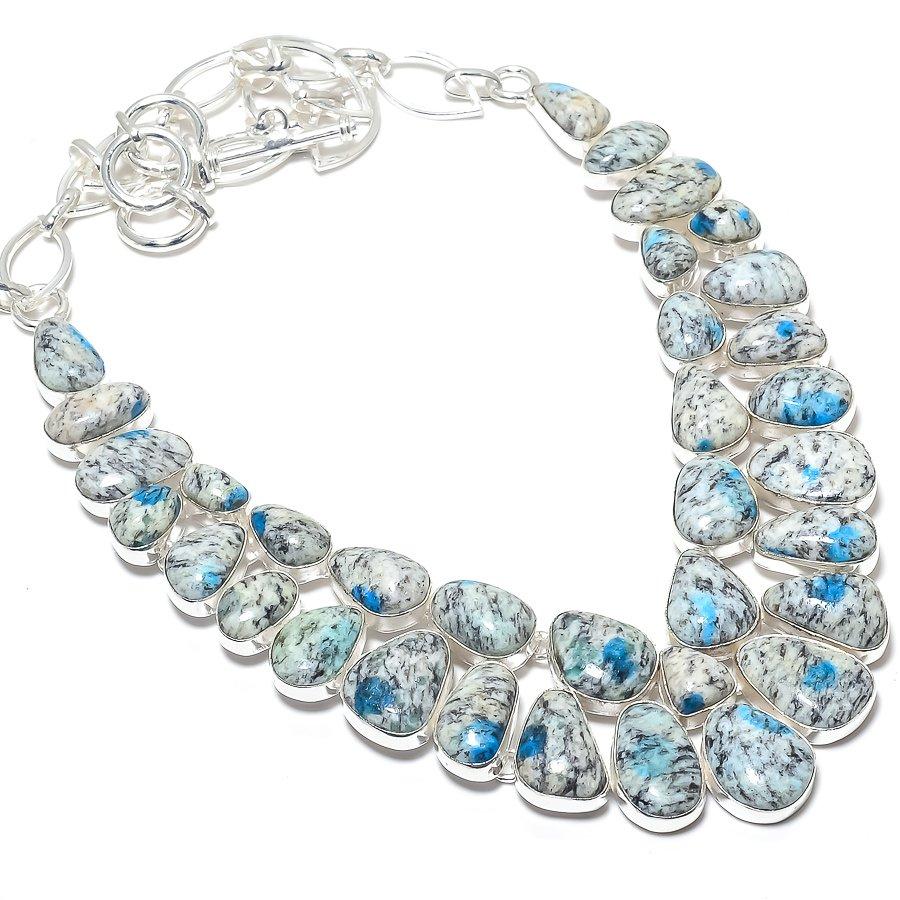 

K2 Azurite Gemstone Handmade 925 Silver Jewelry Necklace 18 JCN484-84