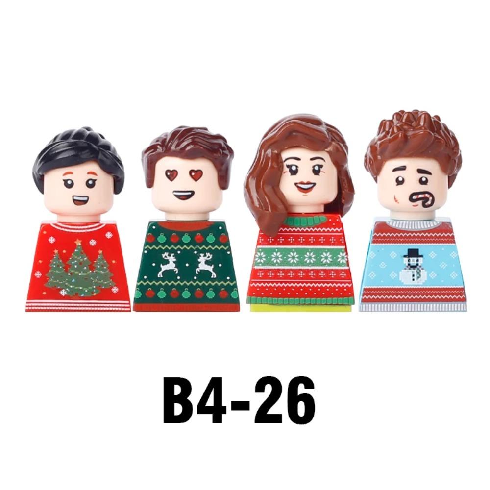 Winter City View Merry Christmas Decoration Flower Wreath Building Blocks House Home Santa Claus Figures Snow Window Bricks Toys