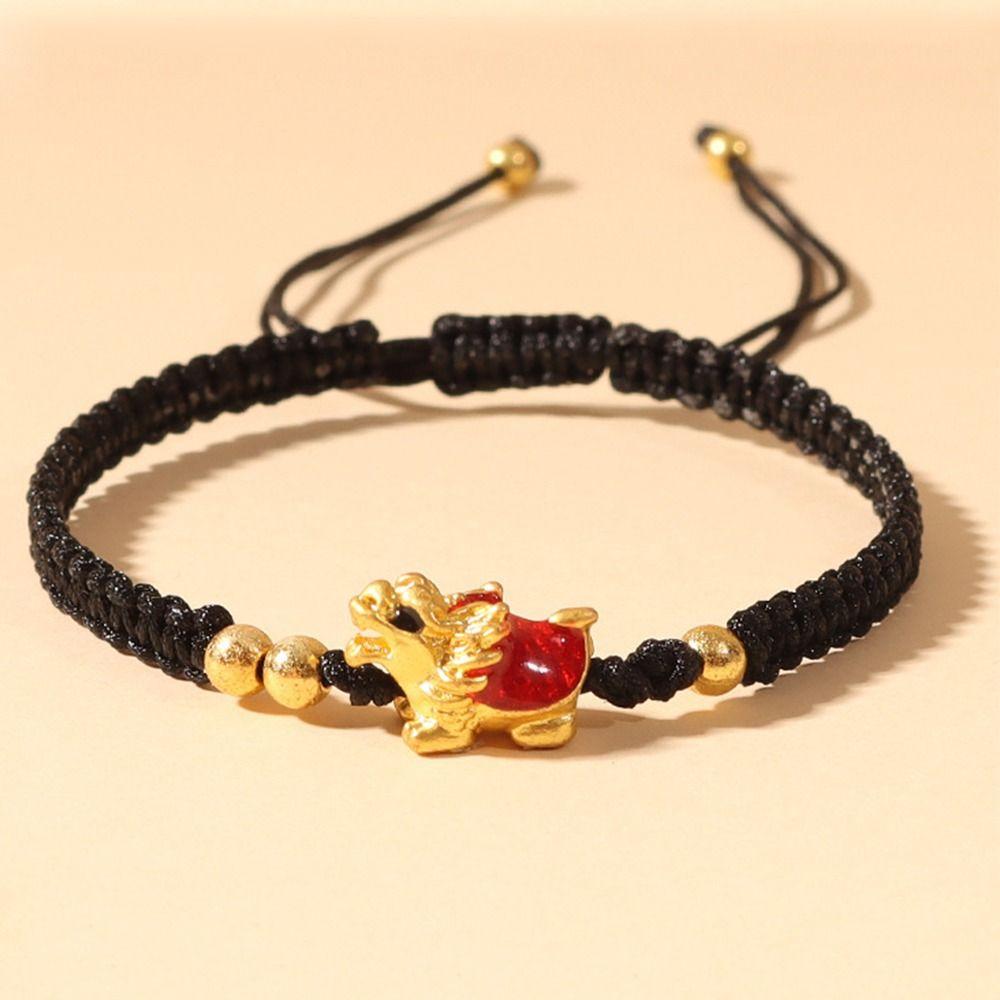 New Year Dragon Turtle Year Bracelet  Pendant Fortune Bracelet Creative Lucky Red Rope  Girls
