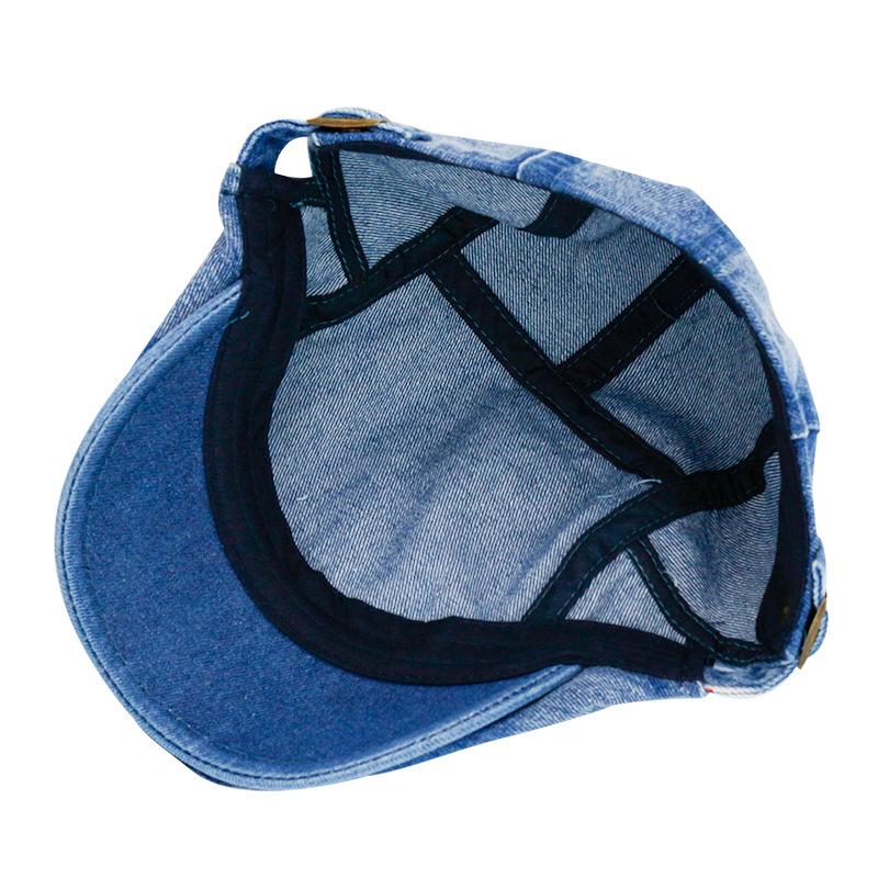 Washed Denim Beret Pure Cotton Light Plate Baseball Hat Women Fashion Sun Shading Front Hat
