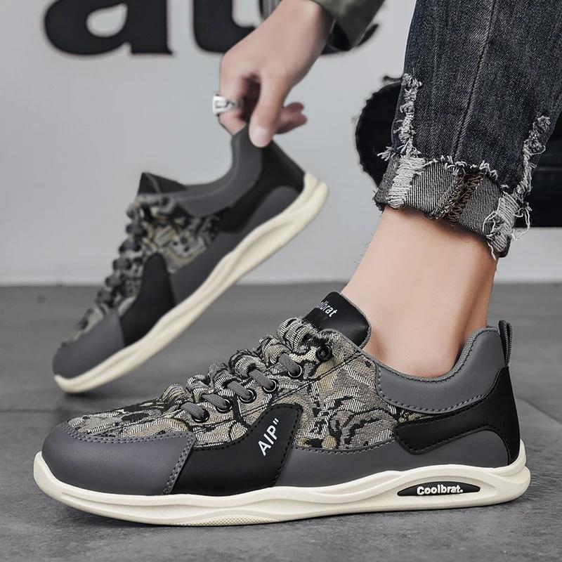 Fashion Men's 2025 New Fashionable Sports Shoes - Breathable Mesh Fabric Flat and Comfortable Casual Running and Outdoor Hiking Shoes