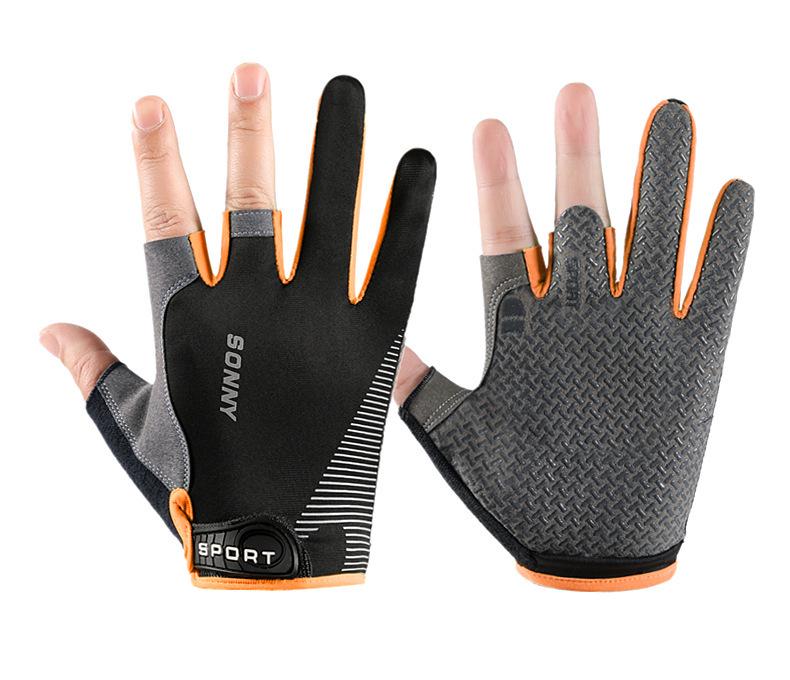 Unisex Breathable Anti-Slip Three-Fingerless Fishing & Cycling Gloves - Summer Sun Protection & Wear-Resistant