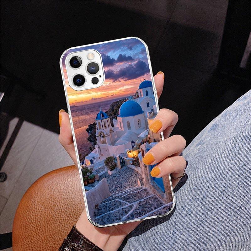 Greece In Summer Santorini Phone Case For iPhone 17 Air 16 Pro Max 16E 15 + 14 Plus 11 12 13 Mini 7 8 SE Gift Print Cover Fundas
