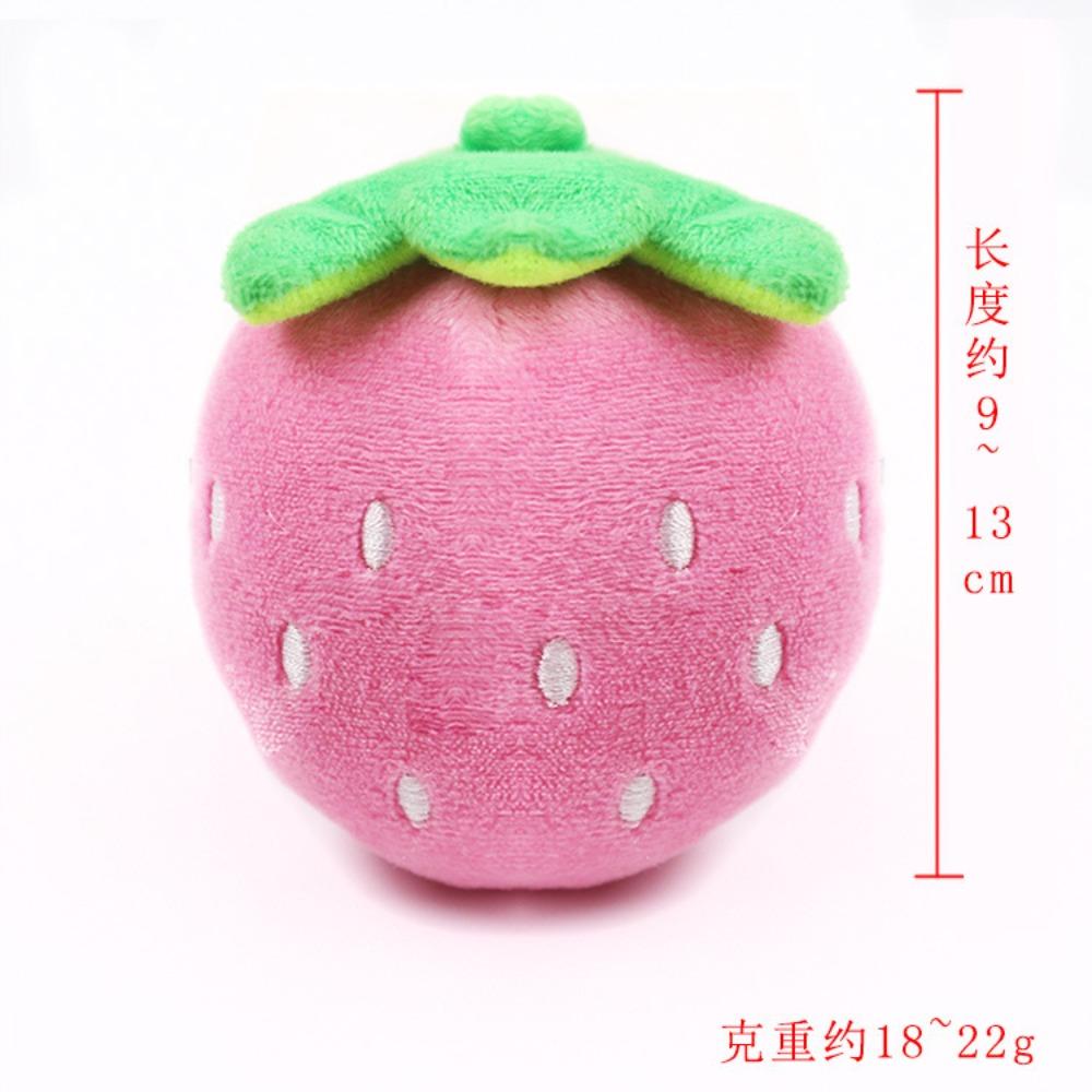 Embroidery Dog Strawberry Pink Strawberry Pet Sound Cat Plush Toy Dog Cat Toy Pet Supplies