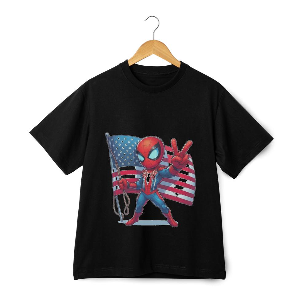 Patriotic Spider-Man T-Shirt – USA Flag Superhero 4th of July Unisex Graphic Tee