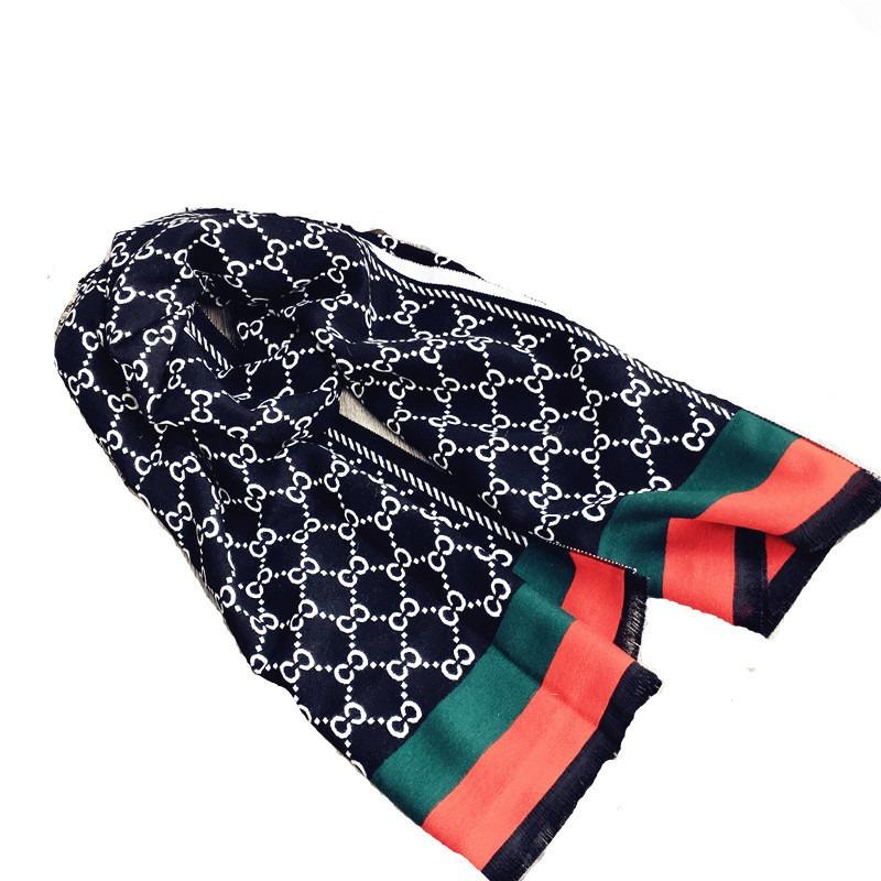 Hot-selling letter imitation cashmere scarf for women, thickened warm double-sided shawl in autumn and winter, versatile scarf
