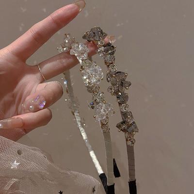 Lüks Kristal Kafa Bandı Retro Taklidi Hairband Zarif Zirkon Ince Saç Çember saç bandı Mizaç Kadın Kız Saç Aksesuarı