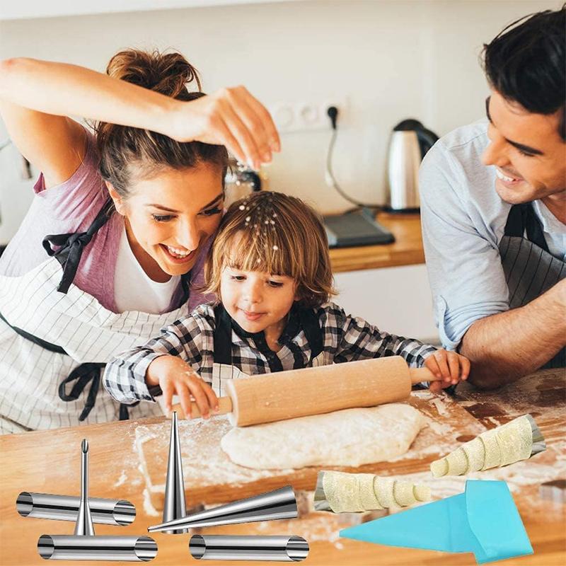 LMETJMA 33 ks formy na krém, formy na cannoli, sady trubek z nerezové oceli, kornouty na pečení, rolády na těsto, sady forem na croissanty JT163