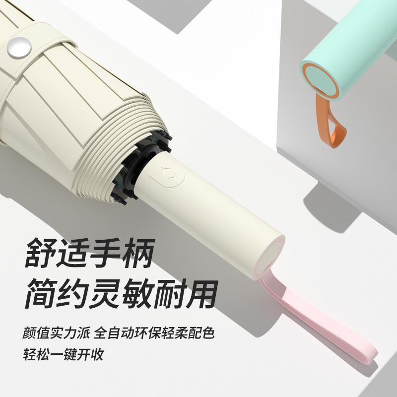 Automatic thickening of umbrellas, enlarged women's weather and rain dual-purpose folding sunshade and sunscreen ultraviolet umbrellas, large
