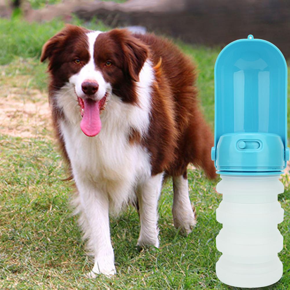 350ml Silicone Pet Outdoor Travel Portable Folding Drinking Water Bottle Kettle for Dogs Cats