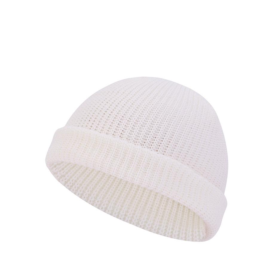 Retro Dome Melon Cap: Warm Knitted Solid Color Beanie Wool Hat