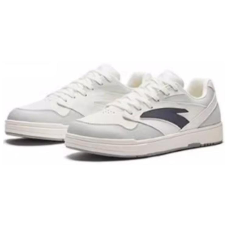 Anta Comfortable Non-Slip Wear-Resistant Low-Top Skate Shoes Men sneakers White Gray 912428009-2