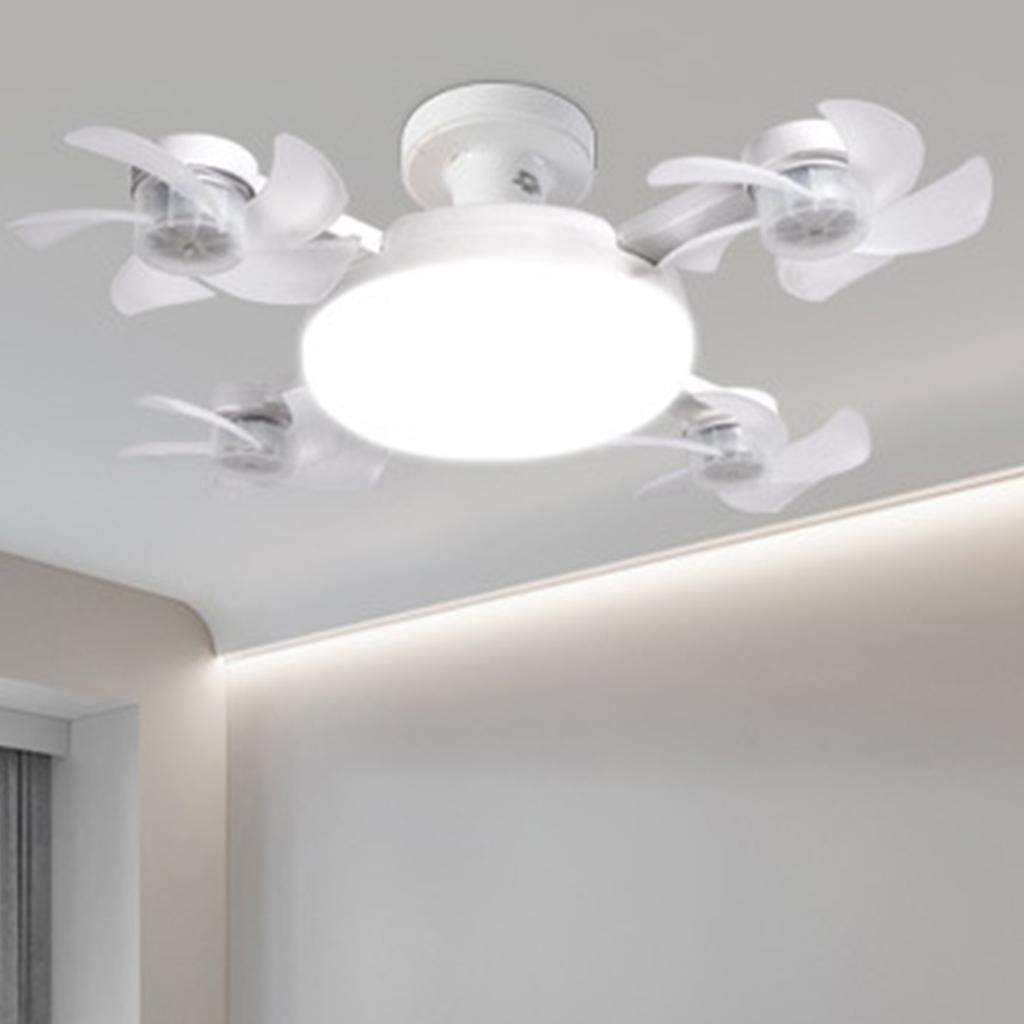 LED Fan Light 3 Colors E26 E27 3 Speeds Eye Friendly Quiet Motor Ceiling Fan Light 2 Timers with Remote Control for Living Room