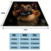 1pc German Shepherd Dog Print Blanket - Plush Lightweight Warm Polyester, Anti-Tear Hypoallergenic All-Season Throw for Living Room, Bedroom