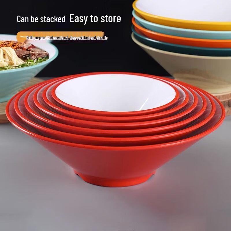 Two-Tone Melamine Conical Noodle Bowl