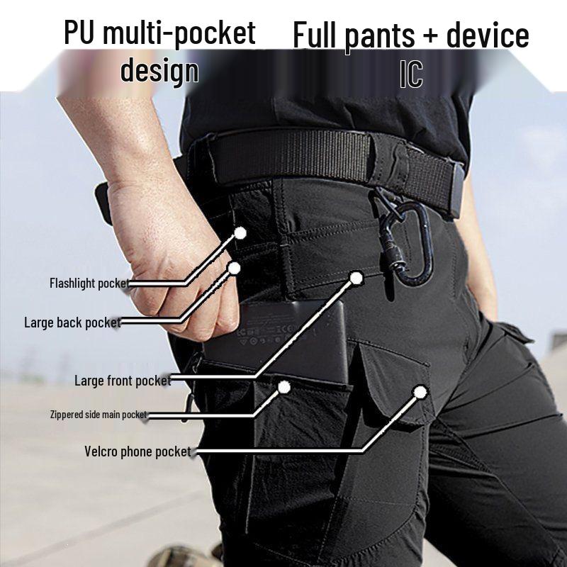 ix7 Men's Fleece-Lined Waterproof Windproof Winter Pants - Warm, Casual Cargo Style for Outdoor Activities