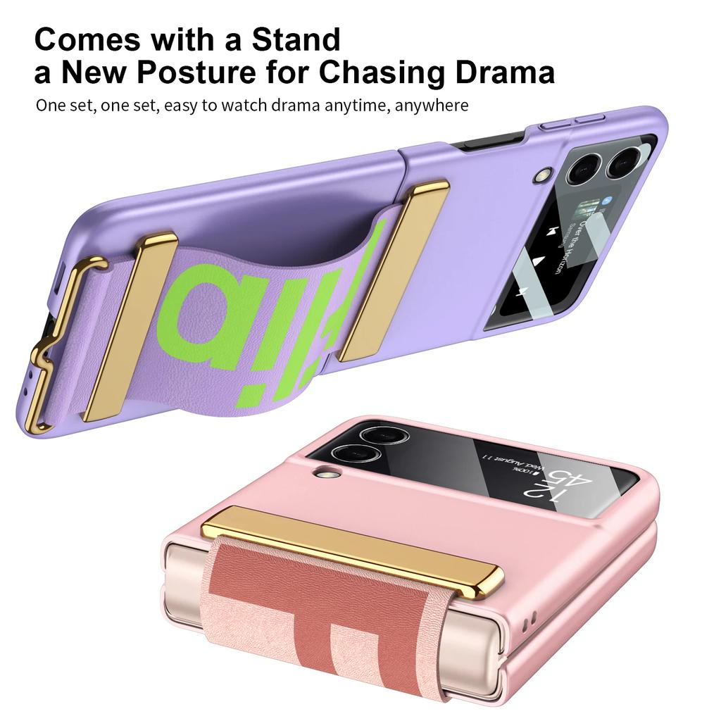 Matné puzdro držiaka na zápästie Predná obrazovka s fóliou pre Samsung Galaxy Z Flip 6 5 4 3 5G Flip 5 Flip 6 Flip 5 Skladací kryt náramku