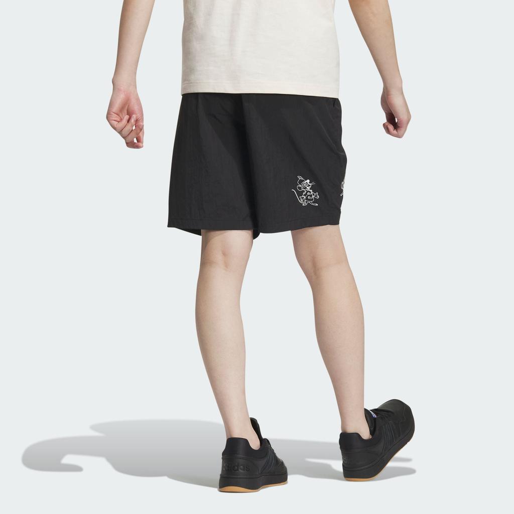 Adidas Originals Disney Dumbo Cartoon Print Elastic Waist Casual Shorts v1 Men Bottoms Black IN1065