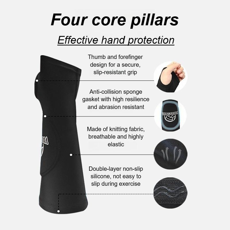 2 Pairs of Fore Arm Sleeves Impact Shield Thumb Hook Padded Protection Sport Volleyball Passing Hitters Unisex Arm Protection