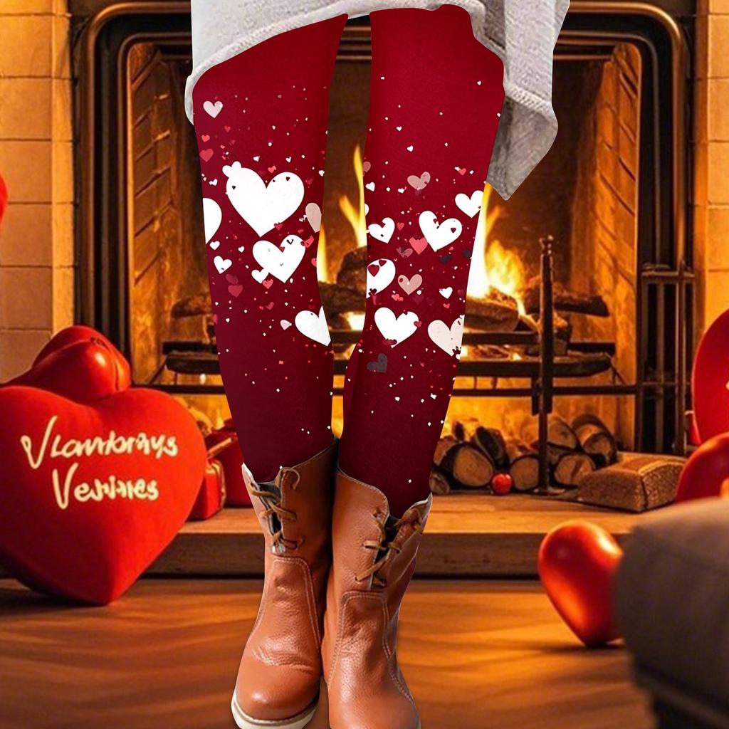 Damen-Druckhose, elastische Leggings aus weicher Baumwolle, lässiger Heimpyjama