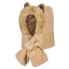 ZHENYUEQI Winter Plush Fox Ear Hat Scarf