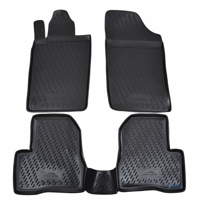 Tapis De Sol En Caoutchouc 3D Exclusive - J&J AUTOMOTIVE - Peugeot 206/206+ - Noir - Sur Mesure - Antidérapant