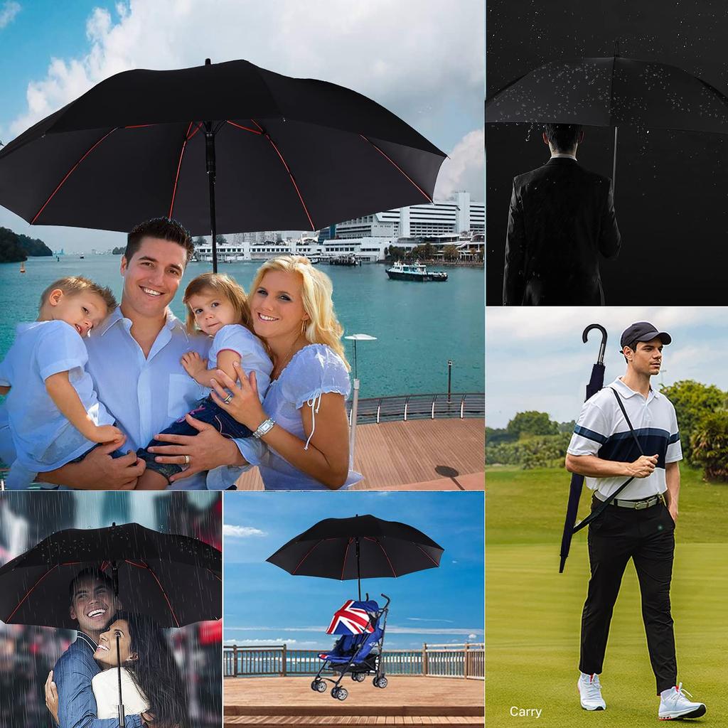 Guarda-chuva longo que molha mesmo com grande Zruier Diâmetro Longo Super Água 230T Vidro de Alta Resistência Teflon Chuva Forte e Tufão Longo Para Ambos Ensolarado