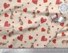 Soimoi White Japan Crepe Satin Fabric Bunny & Heart Print Sewing Fabric metre 42 Inch