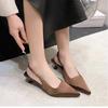 2025 Summer Cover Toe High Heel Women Sandals Fashion Shallow Slip On Singbacks Pumps Ladies Elegant Stripper Party Sandalias
