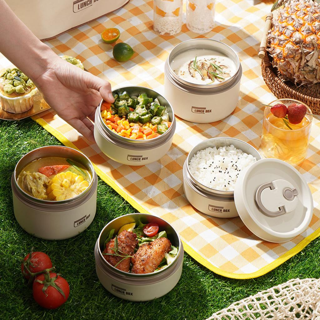 Vacuum Stainless Steel Leak Proof and Insulated Stainless Steel Two-Layer Lunch with Insulation Bag Suitable for Office Picnics