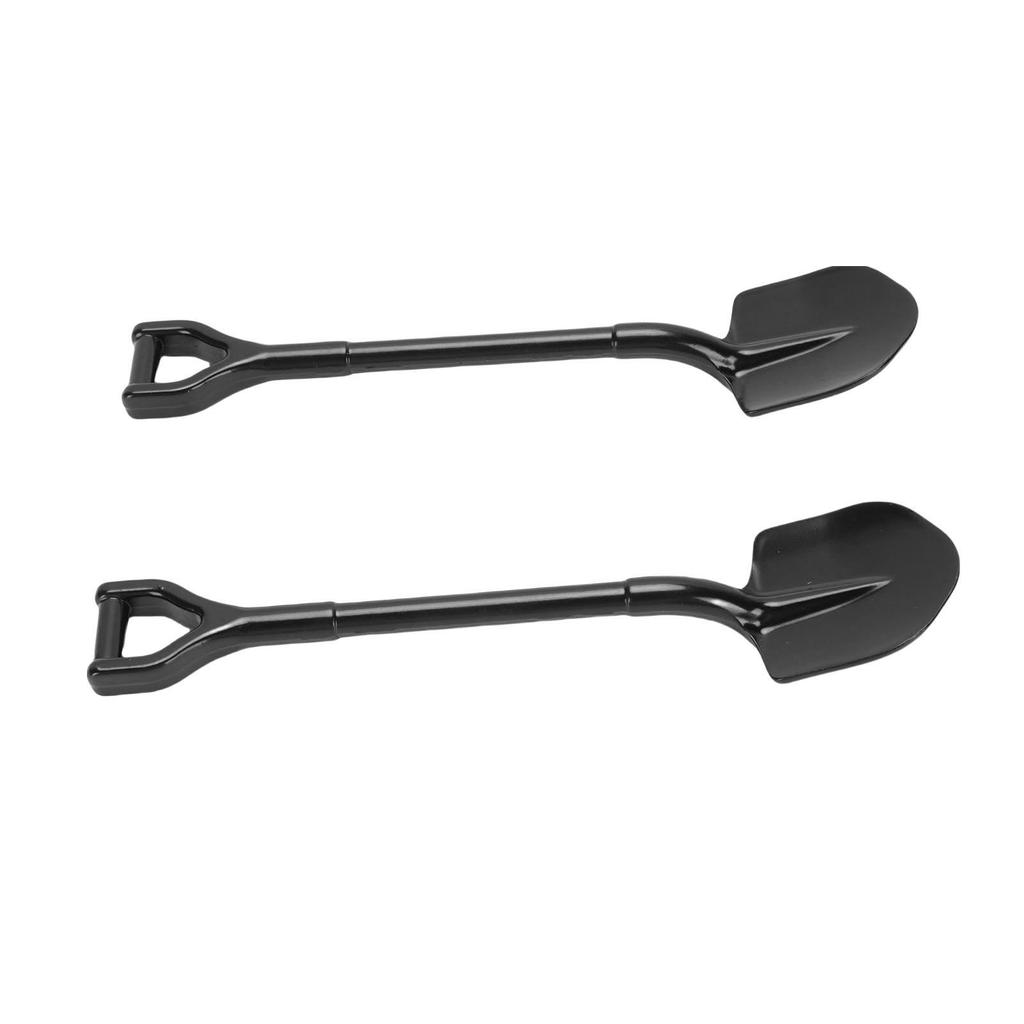 2PCS RC Simulation Metal Shovel Alloy RC Car Shovel Tool for 1 10 RC Crawler Decoration Accessories Black