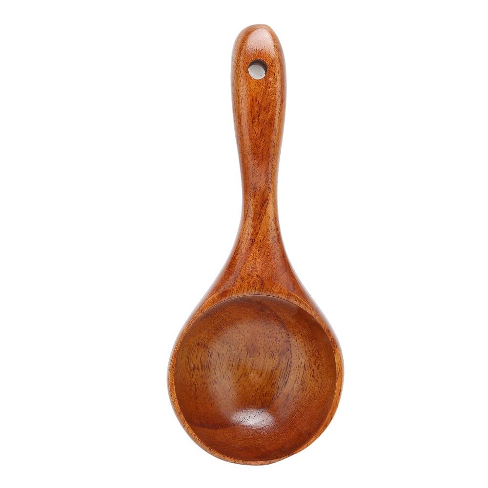 Wooden Soup Spoon Large Spoon Head Porridge Spoon Easy To Clean Cooking Ladle  Home Daily