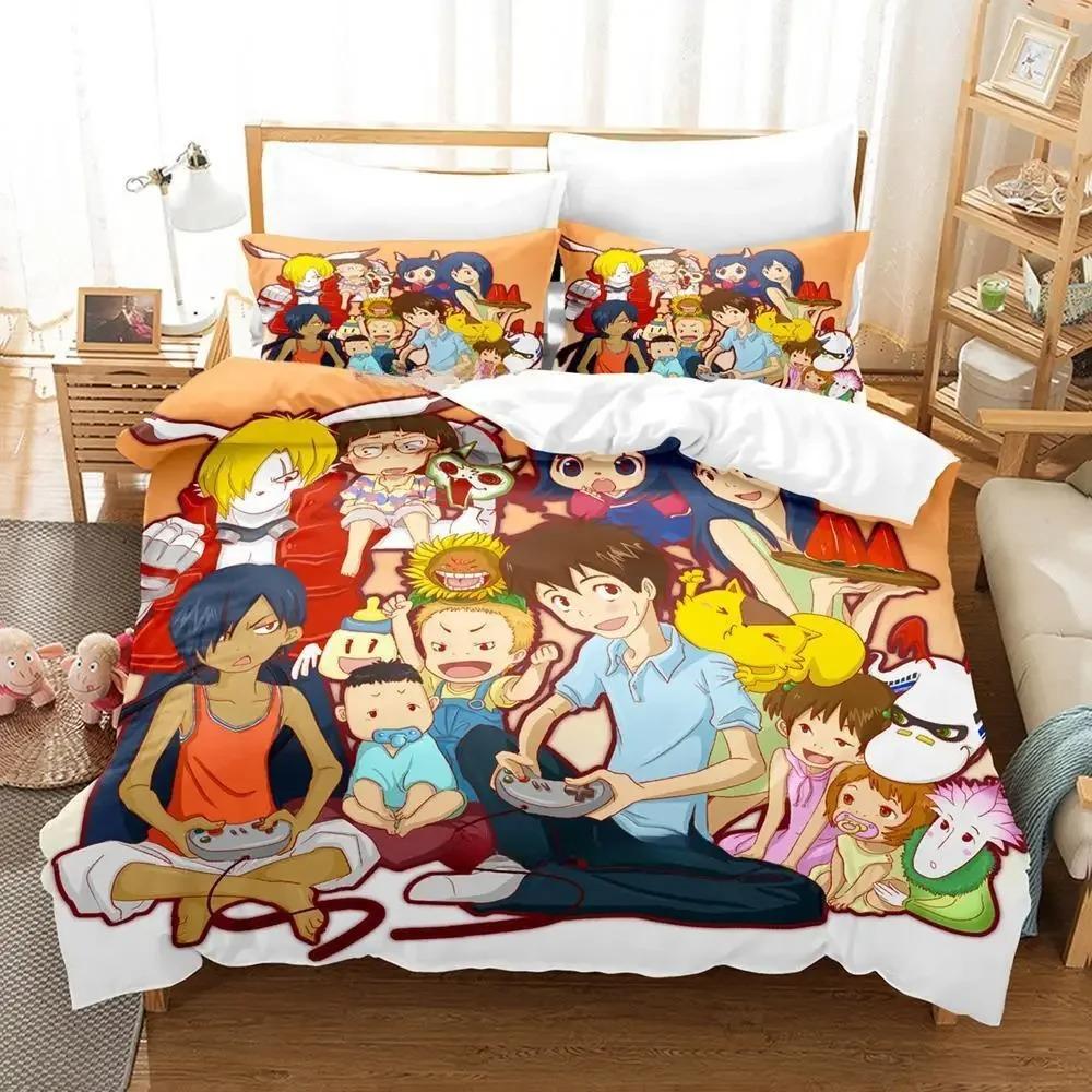 Bequemes Anime-Print-Bettwäsche-Set Mit Bettbezug und Kissenbezügen Einzel-Twin-Voll-Queen-King-Größen Für Erwachsene und Kinder