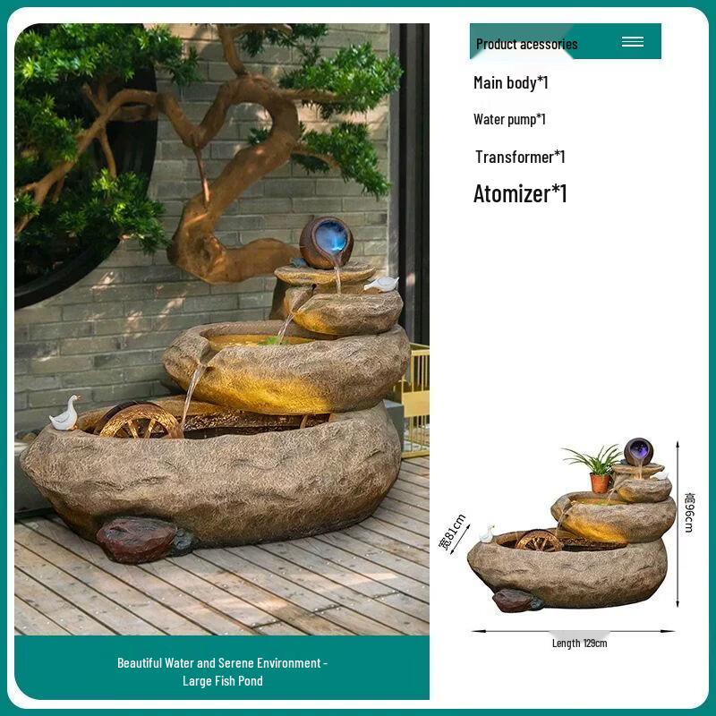 Yanziran Outdoor Balcony Fountain Fish Pond