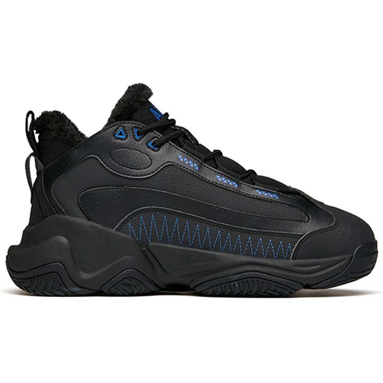 Anta Lifestyle Series Fleece Lined Shock Absorbing Wear Resistant High Top Casual Shoes Men Casual Shoes Black Blue Red 912148990-3