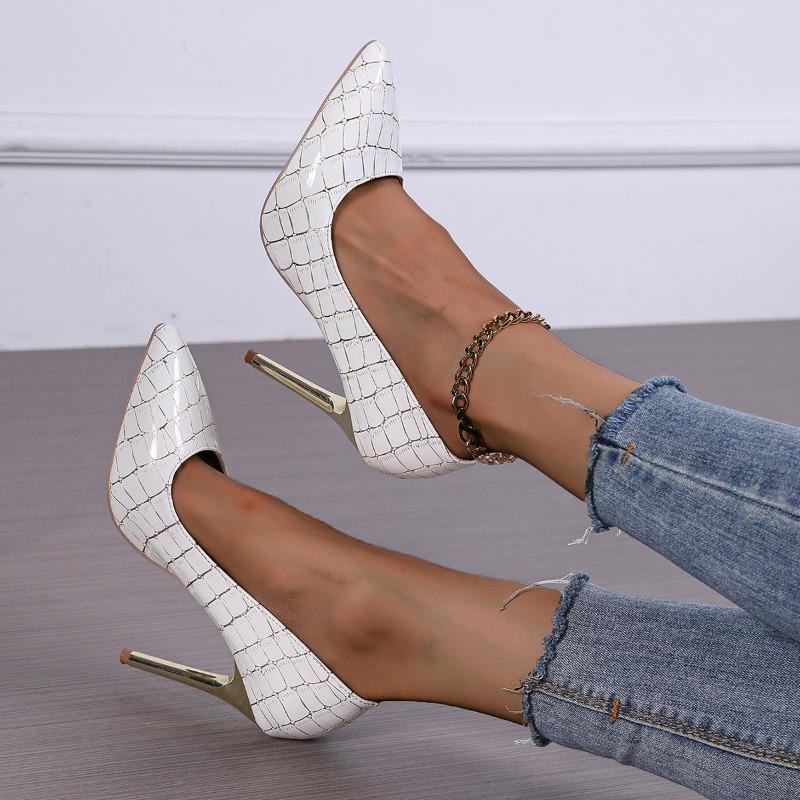 Shoes Female 2024 Plus Size Slip on Women's High Heels Sexy Party Pumps Women Print Pointed Toe High Thin Heel Ladies Shoes