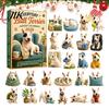 Feiertags-Souvenir-Kollektion Alltags-Bullterrier Adventskalender 2026, 24-tägiger Weihnachts-Countdown mit Acryl-Ornamenten, Dekoratives Sammlerstück für