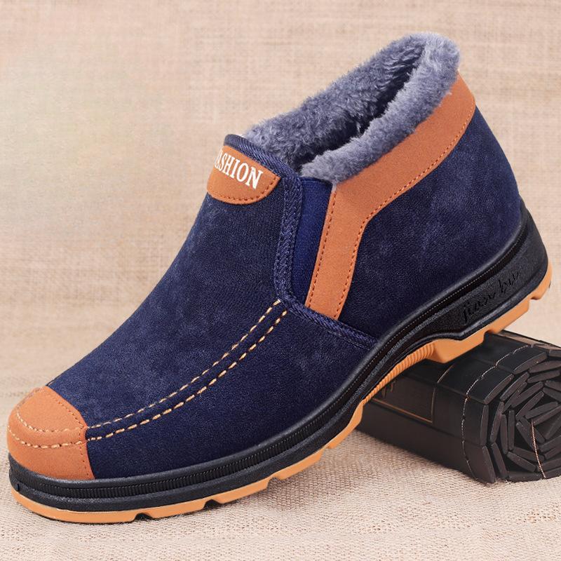 Fashion 2024 New Men's Cotton Shoes Winter Fashion Shoes Men's Snow Boots Plush Thickened Comfortable and Warm Walking Shoes Boots Men