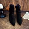 Fashion Pointed Toe Ankle Boots Women Flats Suede Shoes Woman Winter 2025 Fashion Goth Retro Gladiator Chelsea Snow Soft Botas De Mujer